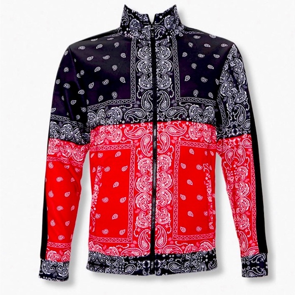 Forever 21 Rebel Minds bandana print tracksuit Sz Large Rebel red / black - Picture 2 of 16